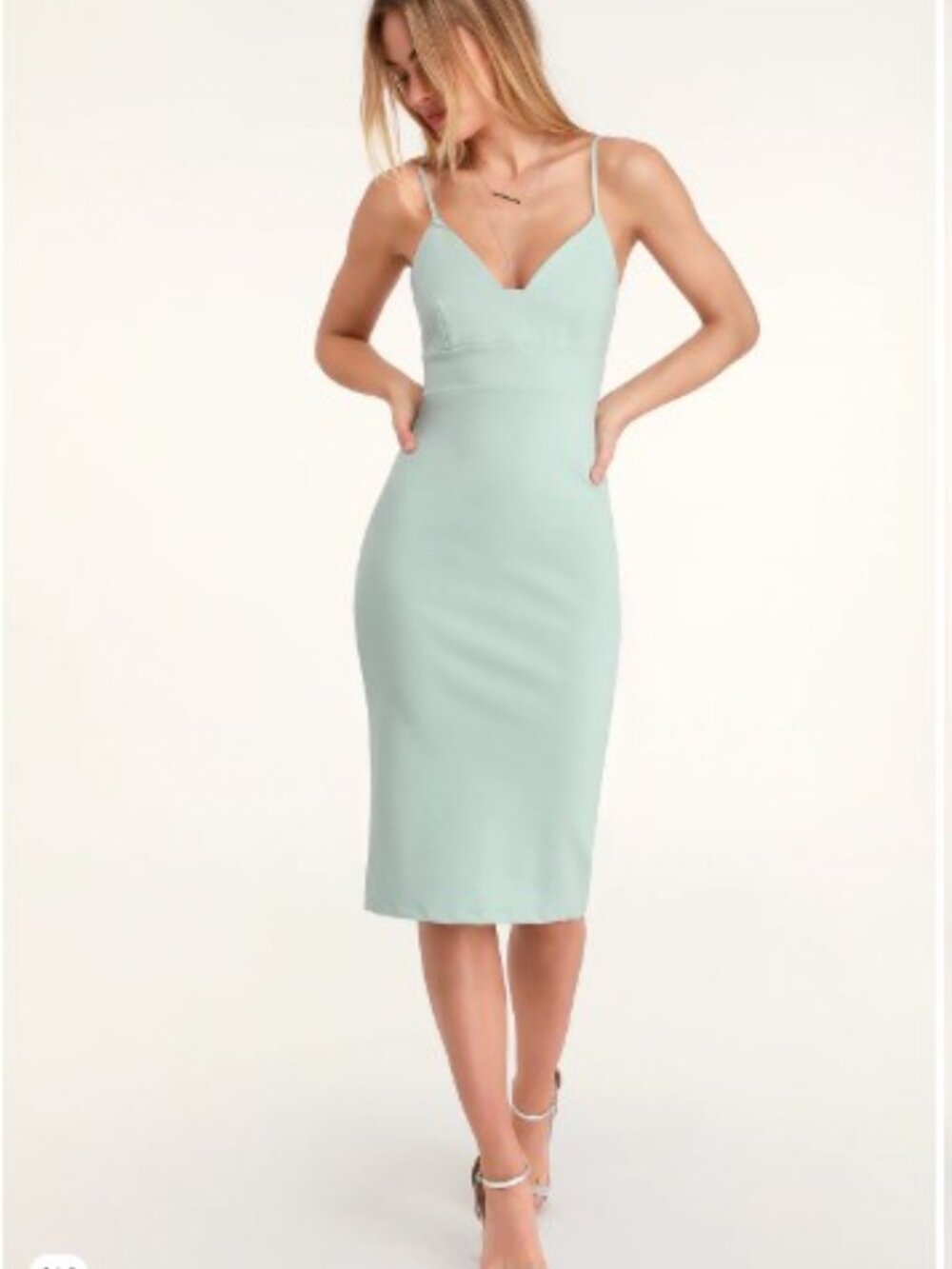Lulu Light Blue Slip Dress with Spaghetti Straps